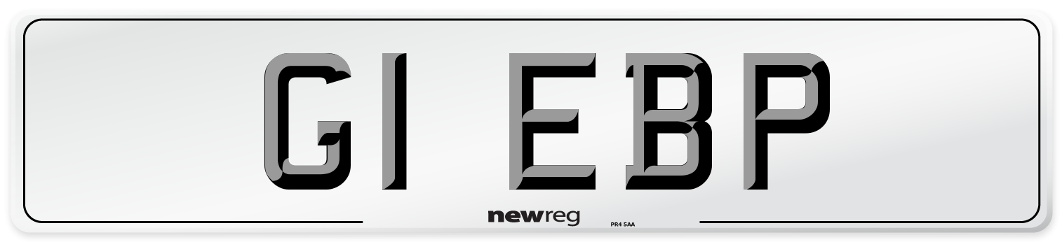 G1 EBP Number Plate from New Reg